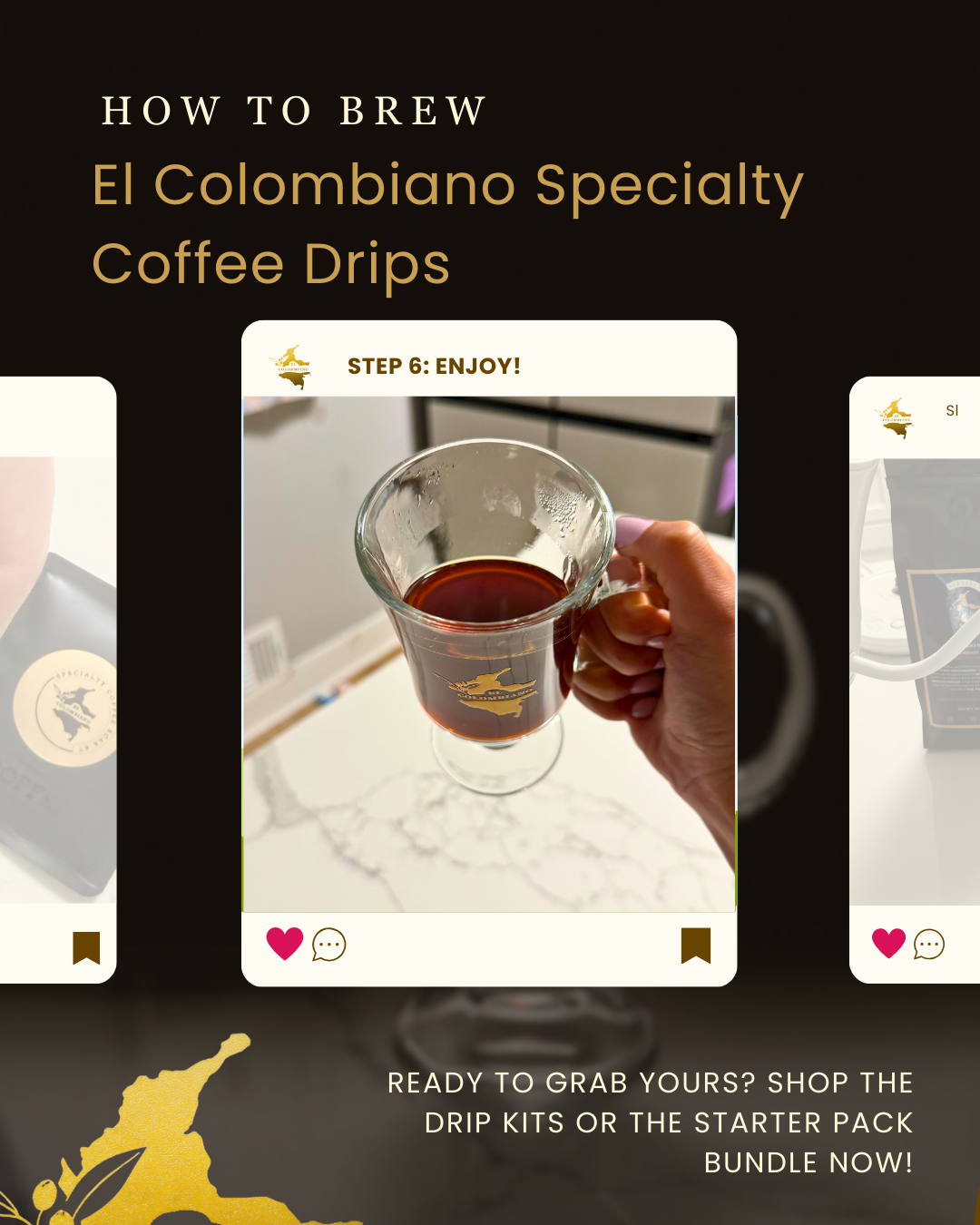 El Colombiano Specialty Coffee Drips (12 Pack): SCAA 84 Classic & SCAA 87 Select