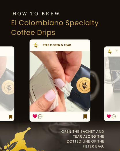 El Colombiano Specialty Coffee Drips (6 Pack): SCAA 84 Classic & SCAA 87 Select
