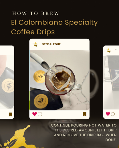 El Colombiano Specialty Coffee Drips (6 Pack): SCAA 84 Classic & SCAA 87 Select