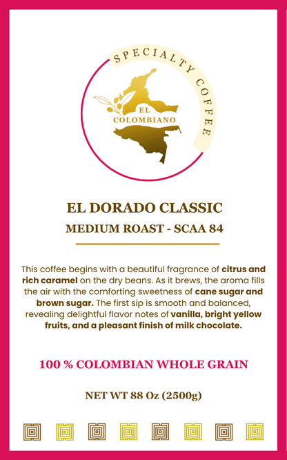 El Dorado Classic SCAA 84    Medium Roast Whole Beans 2500 g 88 oz